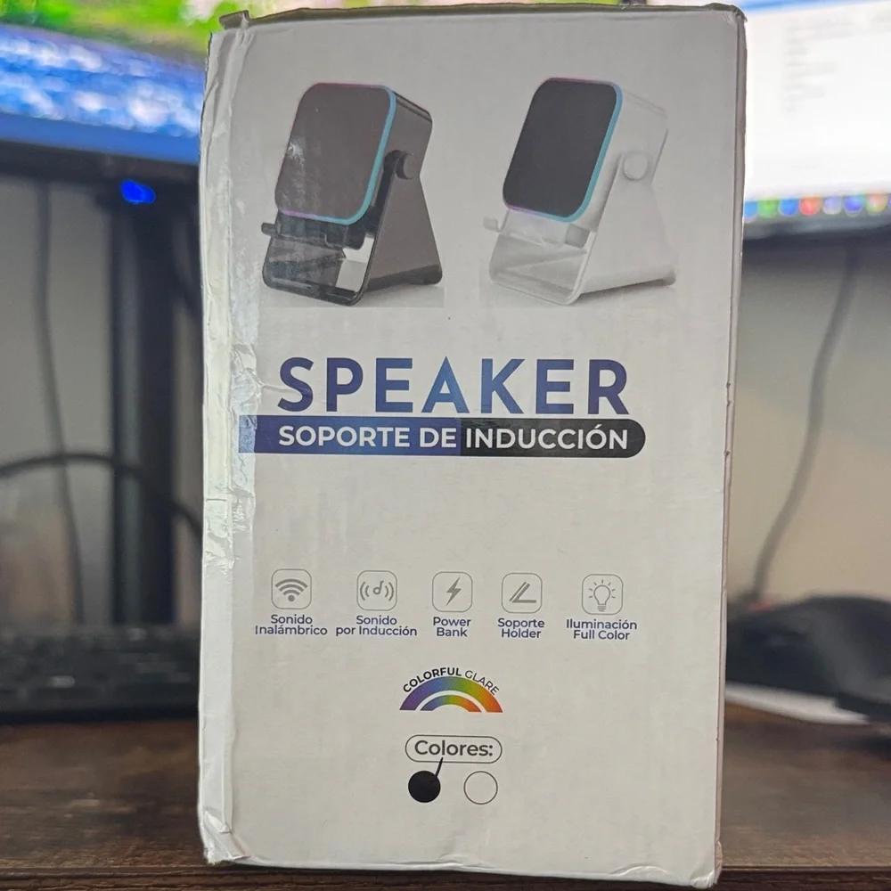 Wireless Induction Bluetooth Speaker Stand - Black